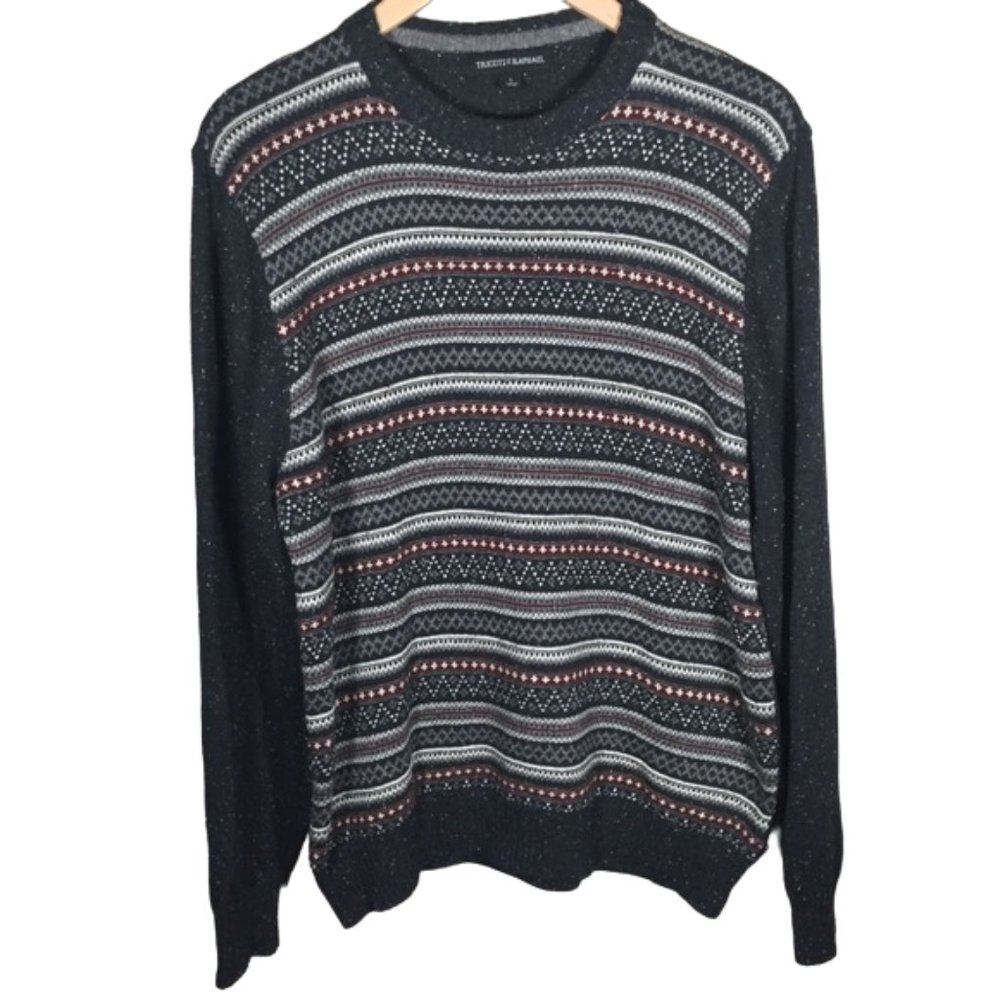 Tricots St Raphael Grandpa Core Sweater Fairisle Crewneck Cozy Warm Large